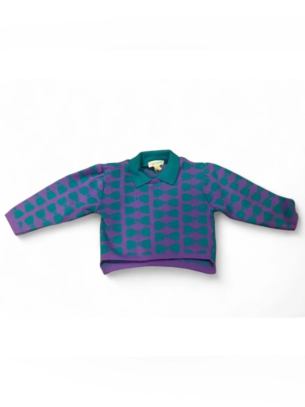 Images Vintage Bow Pattern Long Sleeve Kids Long Sleeve Pullover Sweater Top